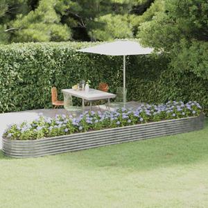 VidaXL Plantenbak 507x100x36 cm gepoedercoat staal zilverkleurig