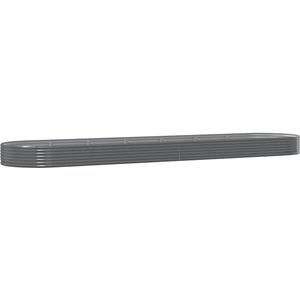 Pflanzkübel Pulverbeschichteter Stahl 600x140x36 cm Grau vidaXL - Grau
