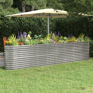 VidaXL Plantenbak 332x40x68 cm gepoedercoat staal zilverkleurig
