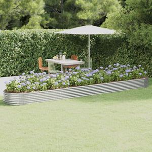 VidaXL Plantenbak 544x100x36 cm gepoedercoat staal zilverkleurig