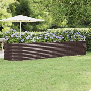 VidaXL Plantenbak 396x100x68 cm gepoedercoat staal bruin