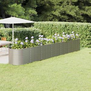VidaXL Plantenbak 512x80x68 cm gepoedercoat staal zilverkleurig