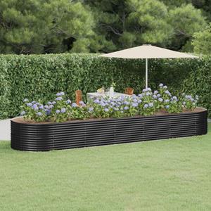 VidaXL Plantenbak 510x140x68 cm gepoedercoat staal antracietkleurig