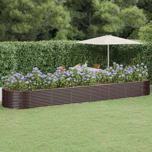 VidaXL Plantenbak 584x140x68 cm gepoedercoat staal bruin