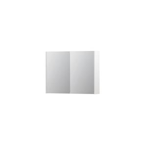 INK SPK1 Spiegelkast - 80x14x60cm - 2 deuren - dubbelzijdige Spiegel - schakelaar en stopcontact - MDF lak wit mat 1110551