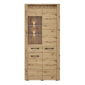 LOMADOX Vitrinenschrank ohne Beleuchtung ARTA-131 in Artisan Eiche Nb., B/H/T: ca. 92/200/40 cm braun