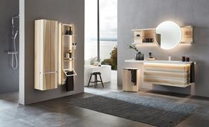 Badschrank ¦ holzfarben ¦ Maße (cm): B: 38,4 H: 153,6 T: 33,1  - Möbel Kraft