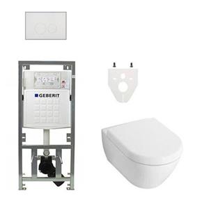 Villeroy & Boch Villeroy Boch Subway 2.0 DirectFlush Toiletset - softclose - geberit reservoir - qeramiq bedieningsplaat ronde knoppen - wit 0701131/ga26028/SW729014/SW1182666/SW706186
