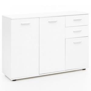 FineBuy Sideboard 107 cm breit und 79 cm hoch weiß