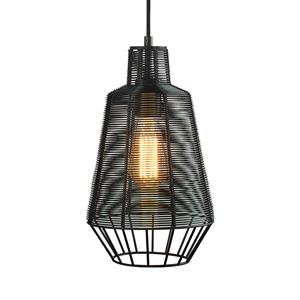 LUCANDE Tinko Käfig-Pendelleuchte, schwarz, 20 cm