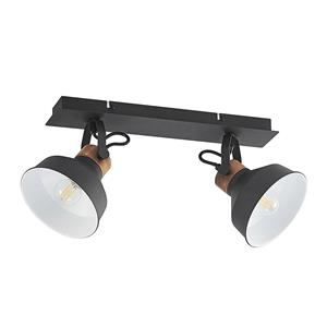 Lindby Nefeli plafondlamp met houtdetails, 2-lamps