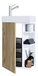 VCM 2-tlg Badmöbel Set Gäste WC Gästebad Waschplatz Waschtisch klein schmal Lumia braun