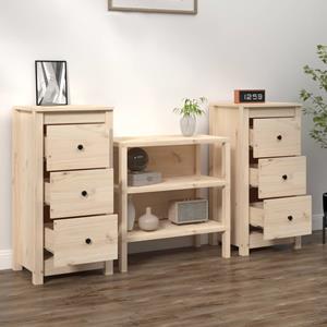 vidaXL Dressoirs 2 st 40x35x80 cm massief grenenhout