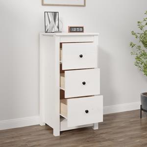vidaXL Dressoir 40x35x80 cm massief grenenhout wit