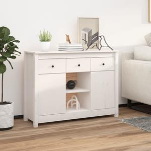 VidaXL Dressoir 100x35x74,5 Cm Massief Grenenhout Wit