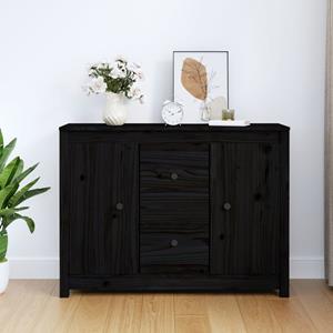 VidaXL Dressoir 100x35x74 Cm Massief Grenenhout Zwart