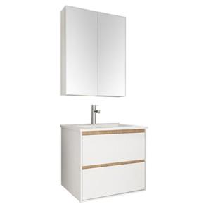 Differnz Providence badmeubelset 60x52x46.5cm FSC MFC board / Wit keramiek Wit hoogglans 36.011.56