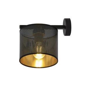 Euluna Wandlamp Jordan, zwart/goud, 1-lamp