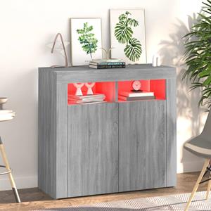 vidaXL Dressoir met LED-verlichting 80x35x75 cm grijs sonoma eiken