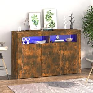 VidaXL Dressoir Met LED-verlichting 115,5x30x75 Cm Cm Gerookt Eiken