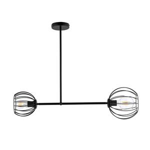 Euluna Plafondlamp Madam, zwart, twee kooikappen