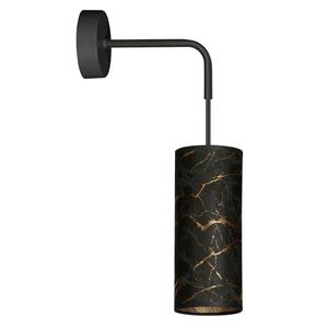 Euluna Wandlamp Joni, textiel, 1-lamp zwart-gemarmerd