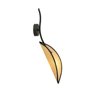 EMIBIG LIGHTING Wandlamp Lotus, zwart/rotanoptiek, 1-lamp