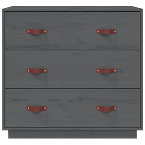 vidaXL Dressoir 80x40x75 cm massief grenenhout grijs