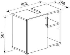 VCM Badmöbel Badunterschrank Waschbeckenunterschrank Badezimmer Flandu lll Drehtür weiß