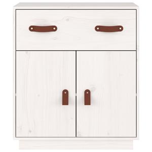 vidaXL Dressoir 65,5x40x75 cm massief grenenhout wit
