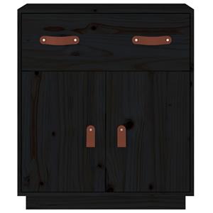 vidaXL Dressoir 65,5x40x75 cm massief grenenhout zwart