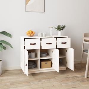 vidaXL Dressoir 100x40x75 cm massief grenenhout wit