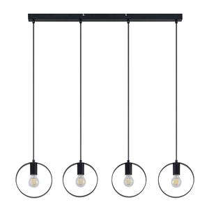 LINDBY Shaima Pendelleuchte, schwarz, vier Ringe