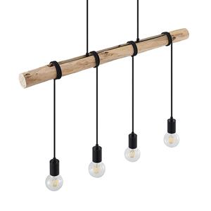 LINDBY Ferris Holz-Hängeleuchte, vierflammig