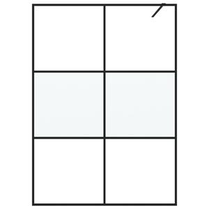 vidaXL Inloopdouchewand 140x195 cm halfmat ESG-glas zwart