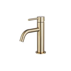 Fortifura Calvi Slim Wastafelkraan - 17.4cm - opbouw - Geborsteld Messing PVD (Goud) SW720545
