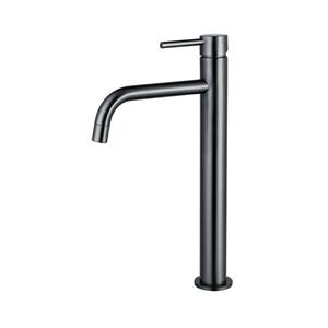 Fortifura Calvi Slim Wastafelkraan - 32cm - verhoogd - opbouw - Geborsteld Gunmetal PVD SW766539