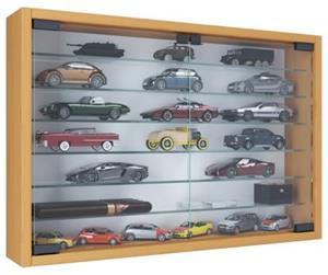 Hioshop MandosaXL glazen vitrines wandmontage 2 glazen deuren beuken decor.