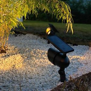 Star Trading LED Solar Bodenstrahler Powerspot in Schwarz 0,06W 120lm IP44 mit Dämmerungssensor