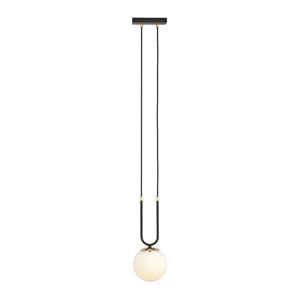 EMIBIG LIGHTING Pendellampe Glam, schwarz/opal, einflammig