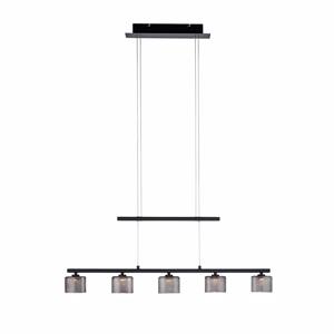 PAUL NEUHAUS LED hanglamp Hydra, 5-lamps, zwart