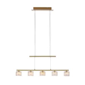 PAUL NEUHAUS LED hanglamp Hydra, 5-lamps, messing