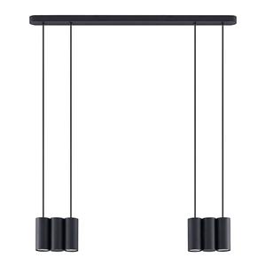 Lucande Cesur hanglamp, 6-lamps, zwart