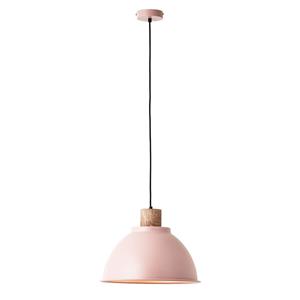 Brilliant Hanglamp Erena met houtdetail, lichtroze