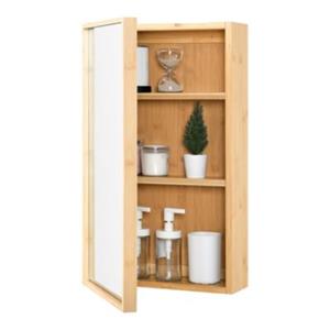 En.casa Spiegelschrank Ikorfat 60,5 x 35 x 14 cm Hängeschrank Bambus natur