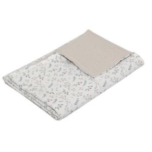 ULLENBOOM Â Babydecke 70x100 cm - Aus 100% Baumwolle, Floral Sand - Zertifizierte Materialien - Ideal als Kinderwagendecke, Kuscheldecke oder Puckdecke