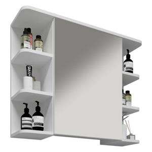 VCM Badspiegel Wandspiegel Hängespiegel Spiegelschrank Badezimmer Ablage Nilosi weiß