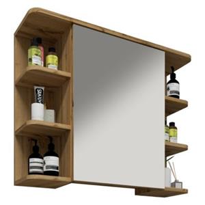 VCM Badspiegel Wandspiegel Hängespiegel Spiegelschrank Badezimmer Ablage Nilosi holzfarben