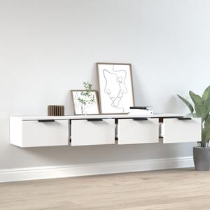 vidaXL Wandkasten 2 st 68x30x20 cm bewerkt hout wit