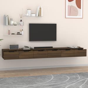 vidaXL Wandkasten 2 st 102x30x20 cm bewerkt hout bruineikenkleurig